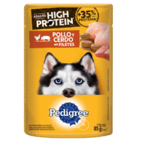 PEDIGREE® High Protein SOBRES™ Adulto en Filetes Con Pollo Y Cerdo