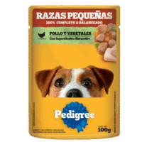 PEDIGREE® SOBRES™ Adulto Razas Pequeñas en Filetes Con Pollo Y Vegetales